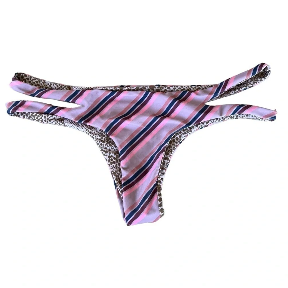 Acacia Swimwear Baldwin Bottom That 70s Strappy Sexy Cheeky Retro XL GUC